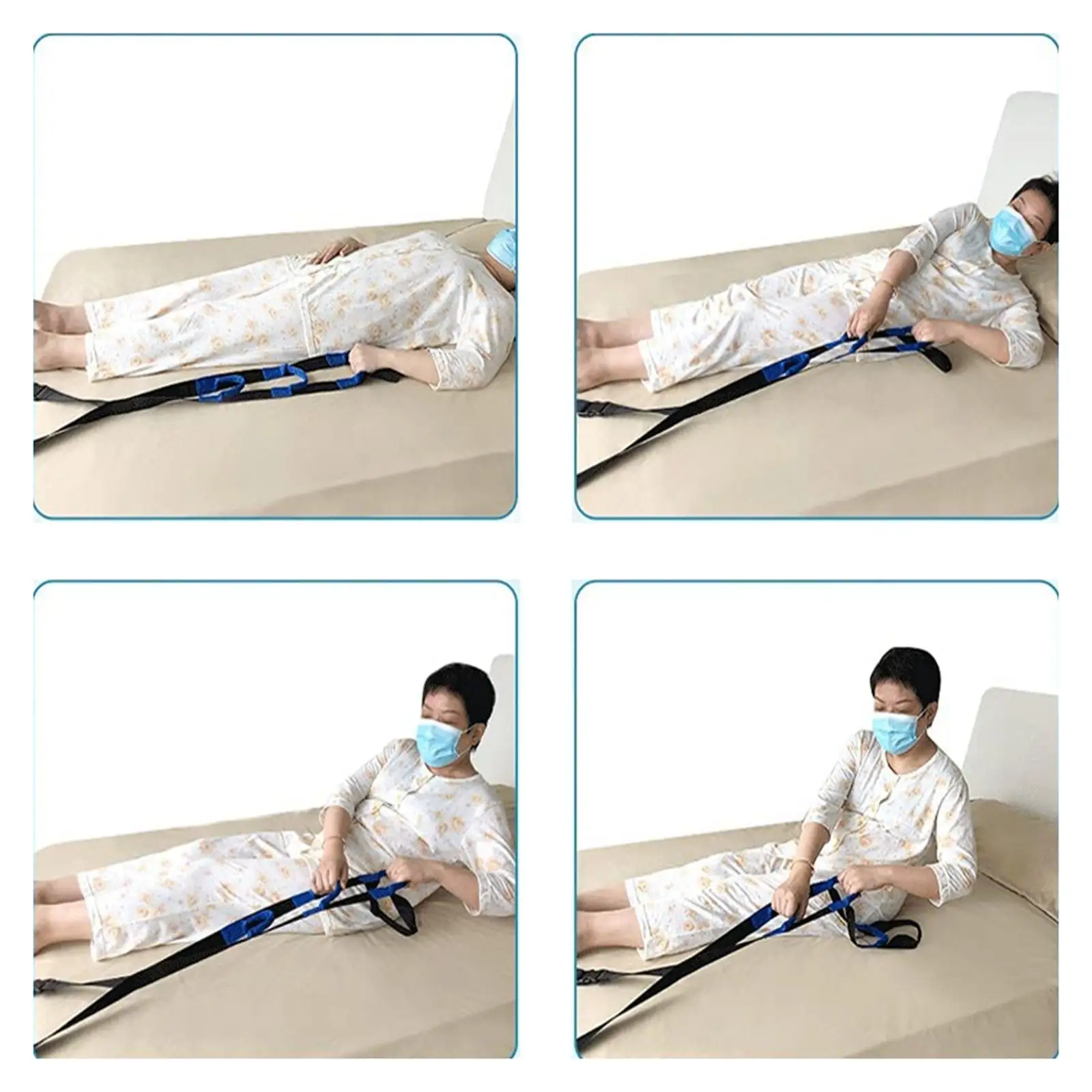 Adjustable Bed Ladder Strap Hoist with Handles for Senior Recovery Disabled Patient