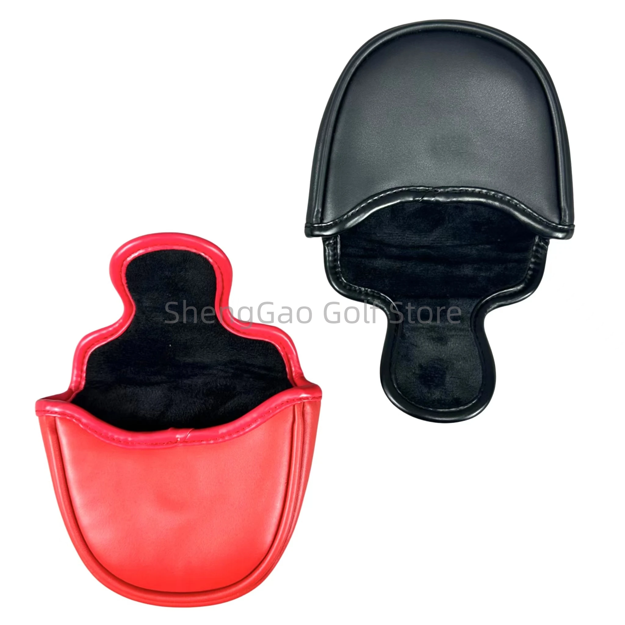 1Pc Cowhead รูปแบบกอล์ฟพัตเตอร์ PU หนัง Mallet พัตเตอร์ฝาครอบแม่เหล็กปิด Golf Head Cover