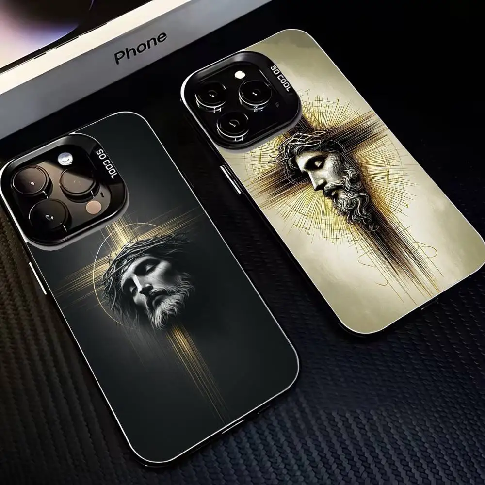 

Jesus cross elements Phone Case For iPhone 16,15,14,13,12,11,Mini,Pro,MAX Black Matte Shockproof Cover