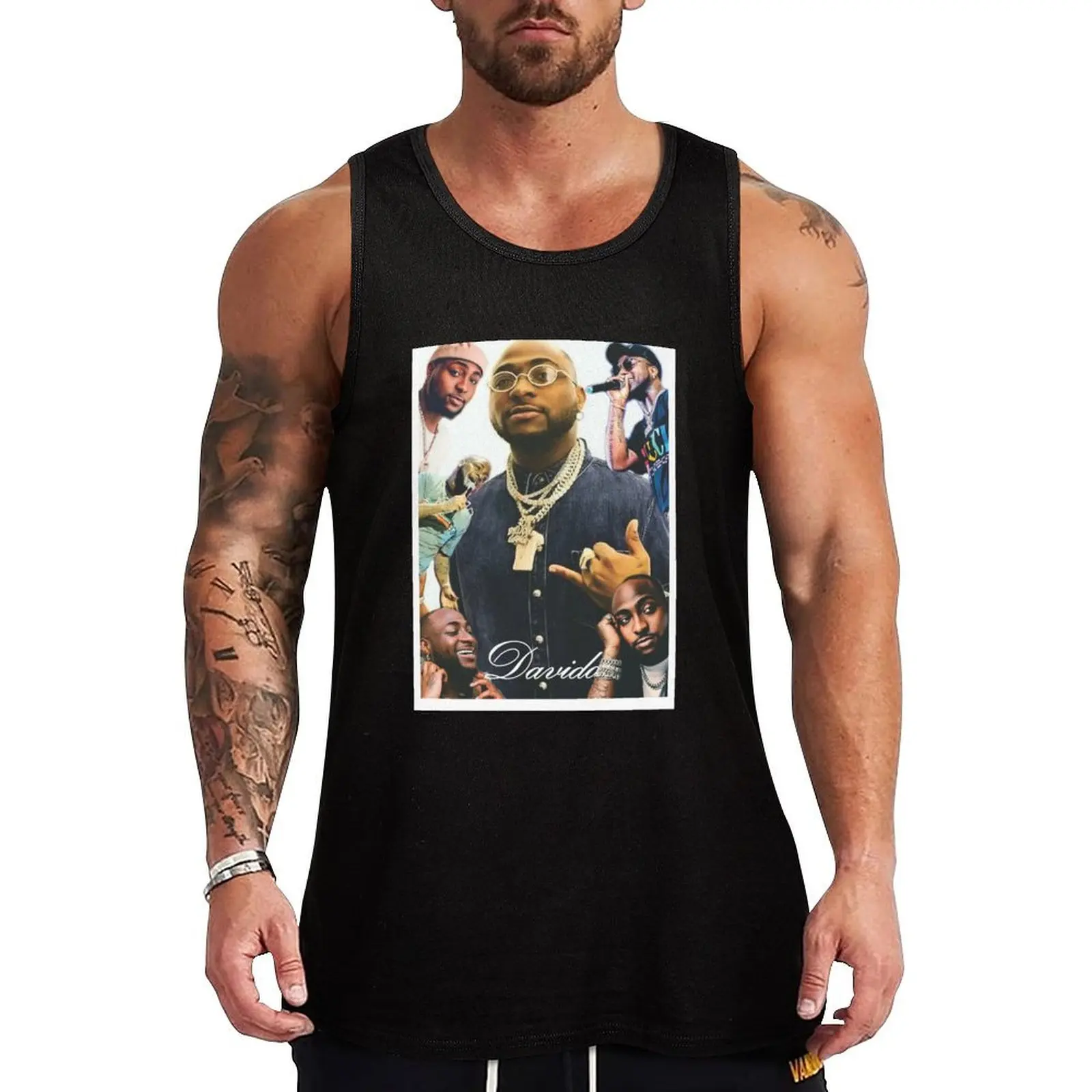 

Davido Collage Tank Top Simple Graphic Tank Top Minimal Print Sleeveless