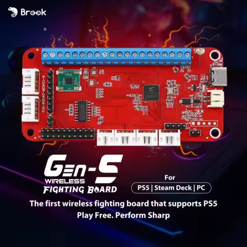 Brook Gen-5W Fighting Board Wireless Arcade Game Console Control Board Works with PS5 PC and Steam Deck