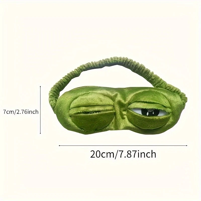 1 cute green frog eye mask, eye protection, school sleep eye mask, soft and comfortable, essential for travel and home, durable