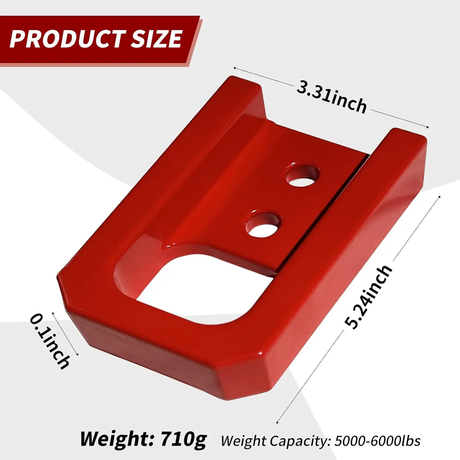 Rode trekhaken vooraan voor Toyota Tacoma & 4Runner, directe vastgeschroefde installatie, modellen 2024-2026