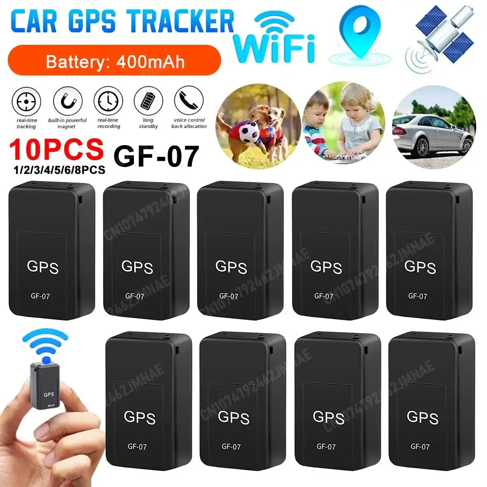 10-1PCS GF07 GPS Car Tracker Real Time Tracking Anti Theft Anti-lost Car Locator Strong Magnetic Mount SIM Message Positioner