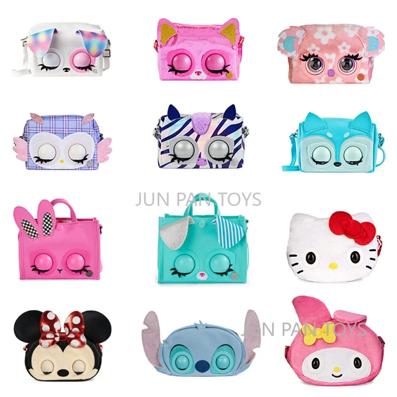 Purse Pets Hello Kitty Stitch Minnie Magic Pet Animal Bag Interactive Shoulder Bag with Sounds and Reactions Blink Girl Tote Bag