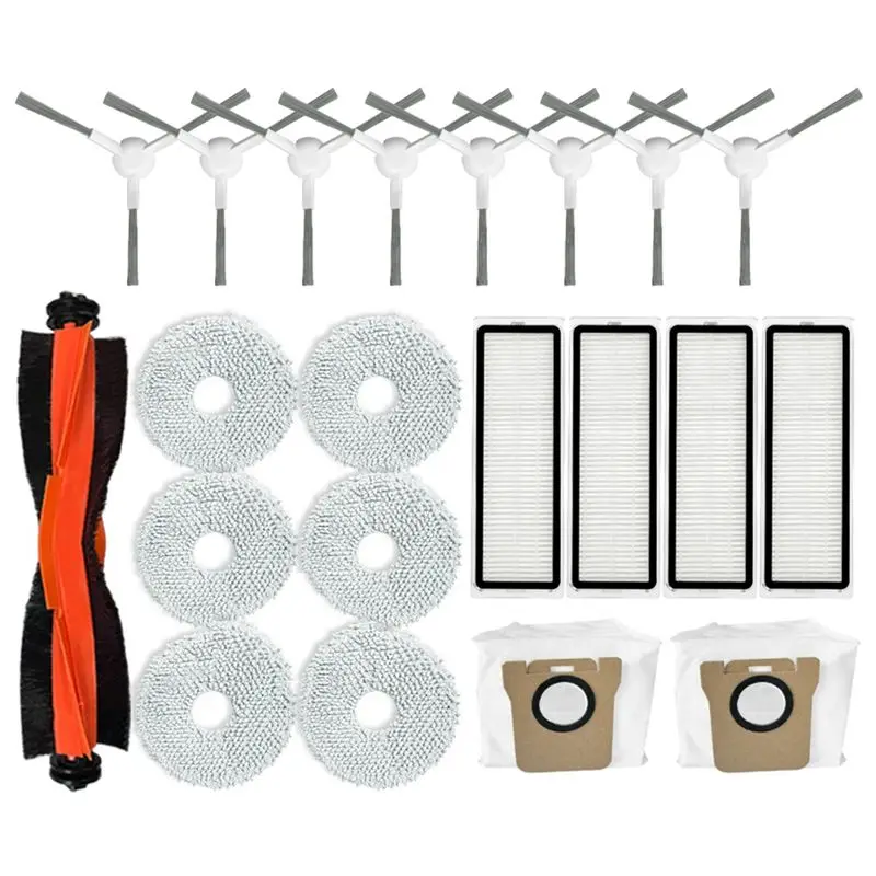 ABGE-For Robot Vacuum X20+ / X20 Plus Vacuum Cleaner Accessories Kit Main Side Brush Hepa Filter Mop Cloth Dust Bags