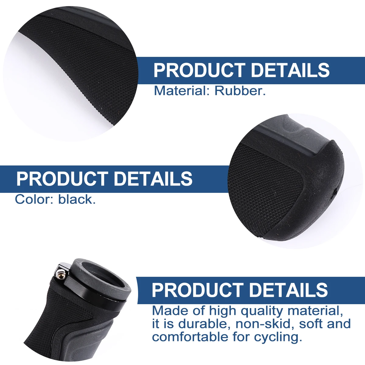 

2Pcs Bicycle H Grips Durable NonSlip For Mountain Folding Road Bike Ergonomic Practical Gift Accessories