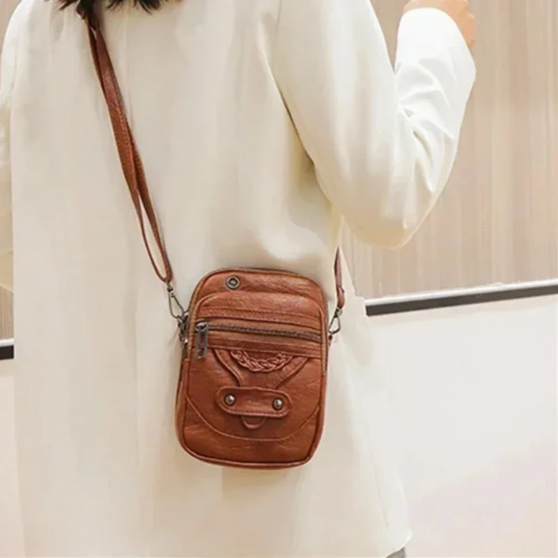 

PU Soft Leather Shoulder Bag Large Capacity Casual and Lightweight Shoulder Crossbody Bag for Women