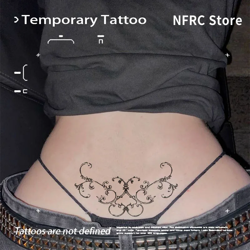 Fake Tattoo Symmetrical Vintage Scroll Vine Herbal Juice Sticker Temporary Tattoos Hotwife Toys for the Best Adolescents Tatuaje