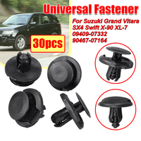 30/60pcs 7mm Car Fender Rivets Fastener Clips For Suzuki Grand Vitara SX4 Swift X-90 XL-7 Plastic Rivets Fasteners Screw