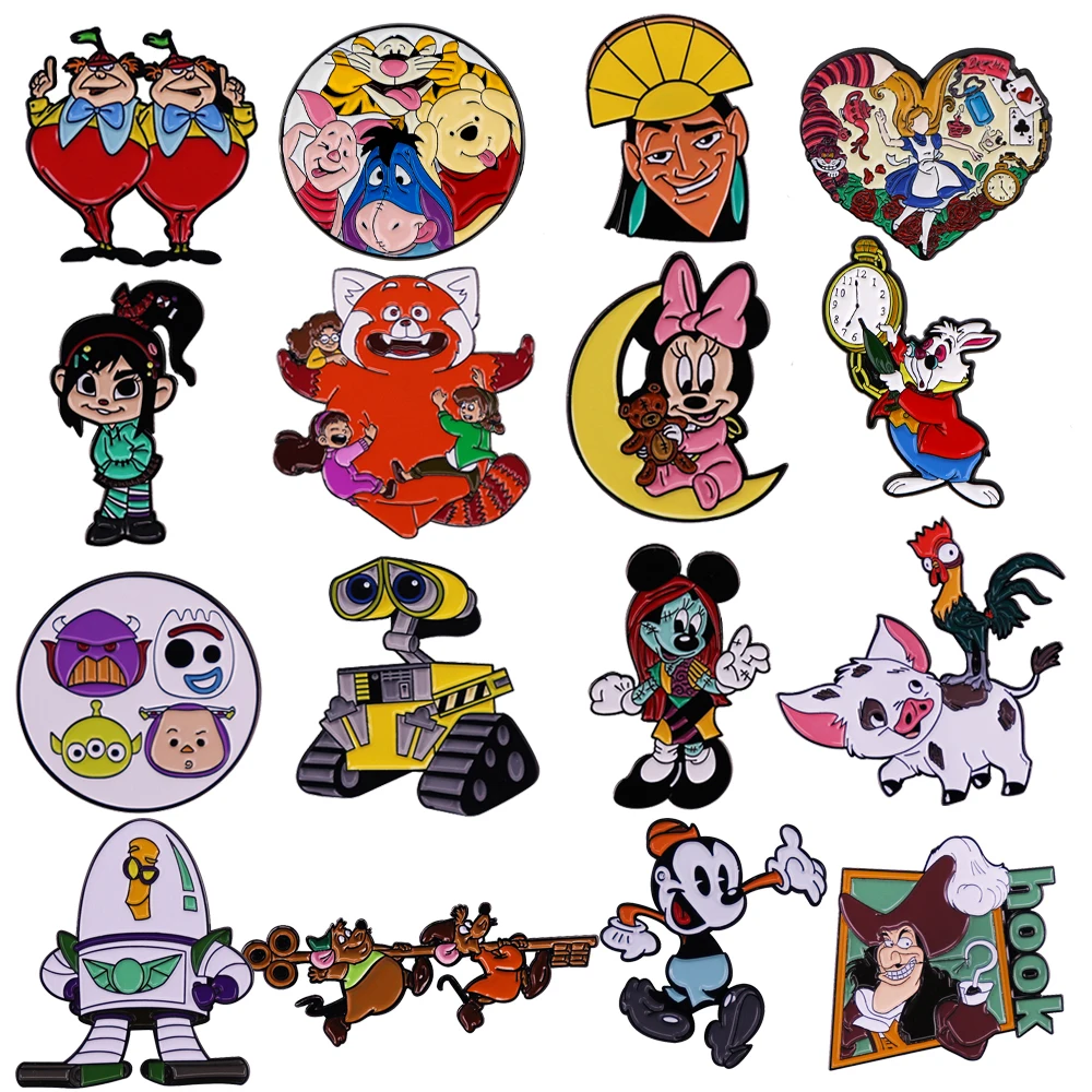 Mickey Minnie Cute Badges Lapel Pins for Backpacks Metal Enamel Pin Pines Brooches Cartoon Jewelry Accessories Christmas Gifts