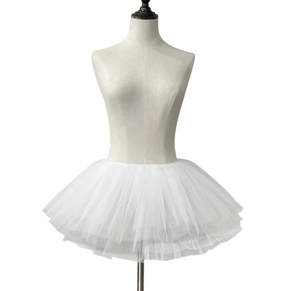 Fashion Puffy Lolita Underskirt 4 Layers Cosplay Costume Ballgown Petticoats White Black Tutu Dress Women
