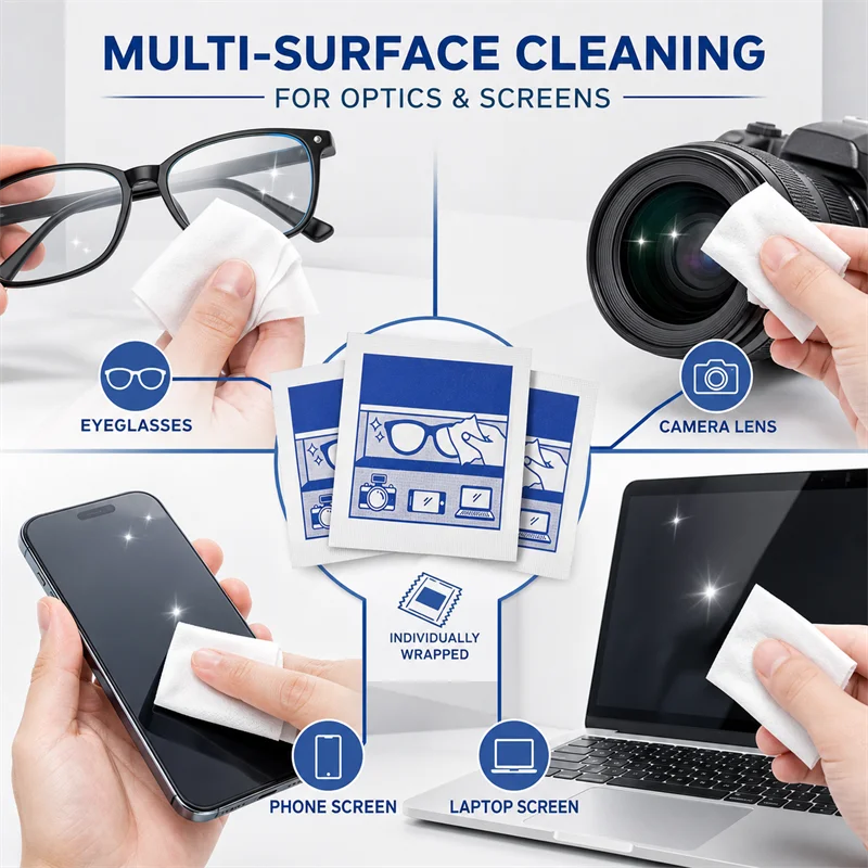 450 Pieces Set Quick Cleaning Lens Cloths Portable Oil Stain Removal Convenient Carry-Easy-To-Use Microfiber Wipes for Glass 400