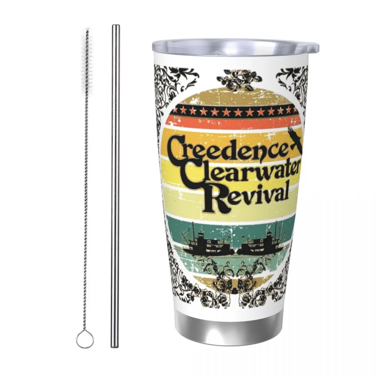 

Creedence Clearwater Revival Riverboats Stainless Steel Tumbler Vacuum Insulated Mugs Thermal Cold Bottle Straw With Lid 20oz