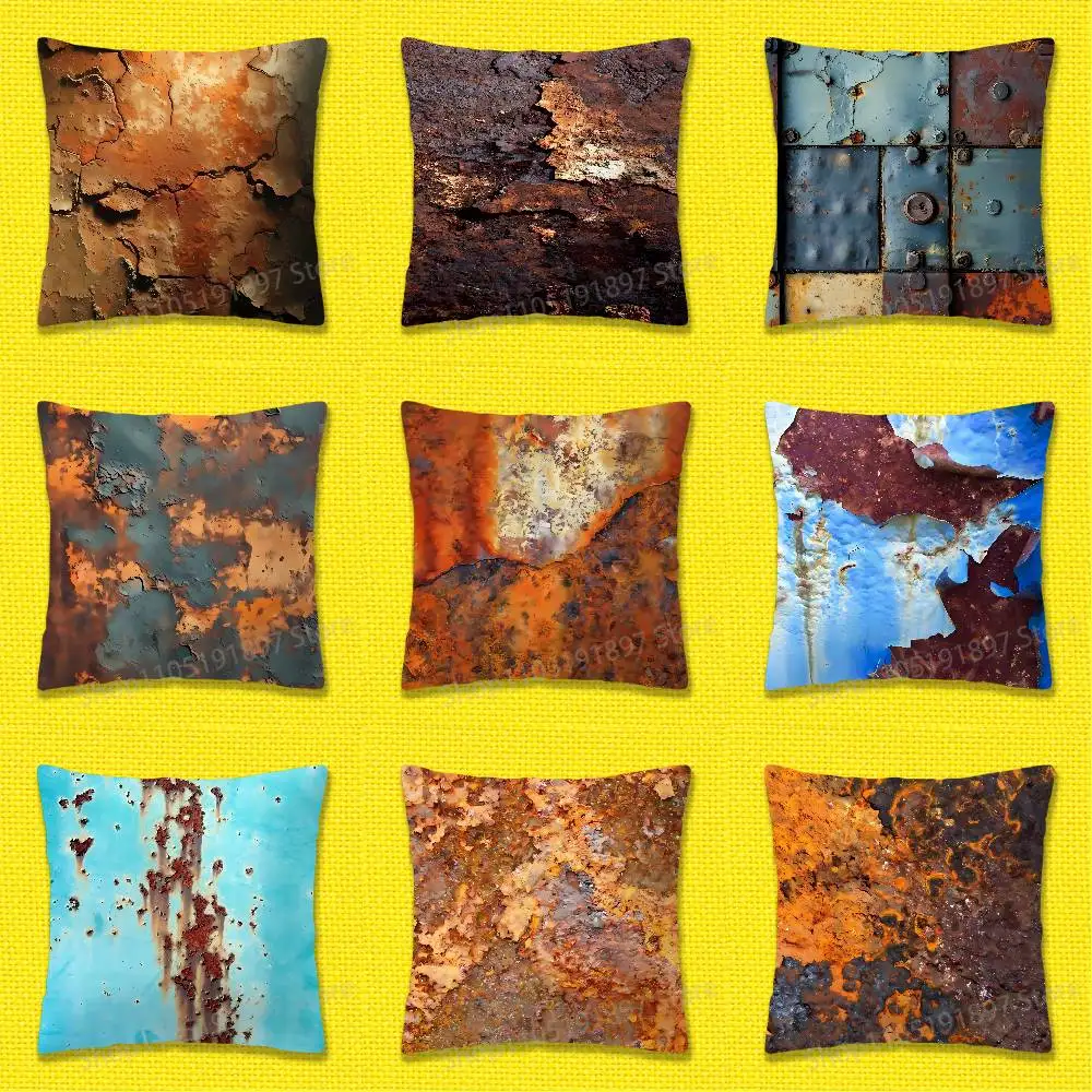 

Retro Industrial Style Rusty Throw Pillow Case For 30x30cm 40x40cm 45x45cm 50x50cm 55x55cm Square Sofa Pillowcase Shell