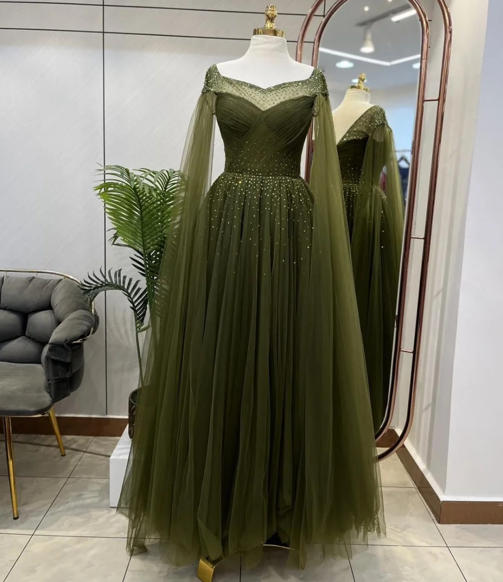 

Customized Exquisite Net Pleat Sequined A-line V-neck Long Dresses Bespoke Occasion Celebrity High Quality Formal