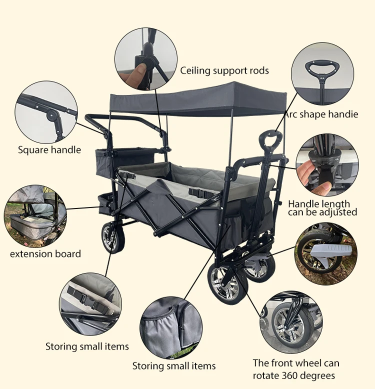 عربة عربة أطفال خارجية للبيع بالجملة من المصنع للأطفال عربة تخييم على الشاطئ