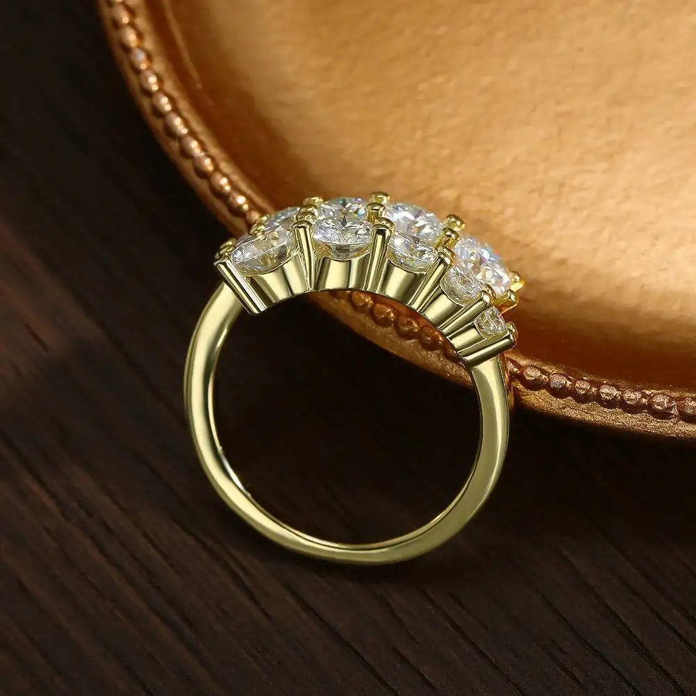JoiasHome Moissanit-Ringe für Damen, funkelnder Diamant-Verlobungs- und Ehering mit GRA 925 Sterlingsilber plattiertem 18K-Ring – Detail 5