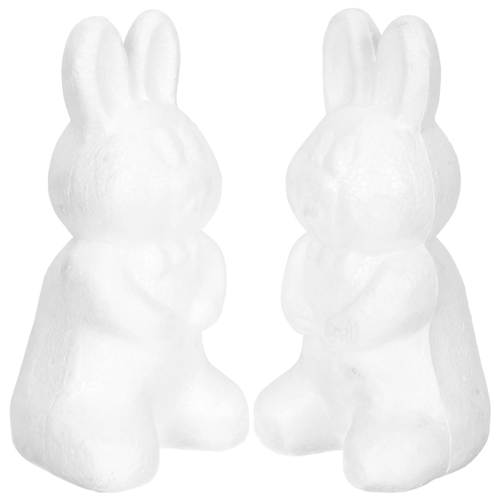 2Pcs Foams Bunny Mold White Rabbit DIY Gift Choice for Festival Decoration Crafting Painting Kids Imagination Skill Development