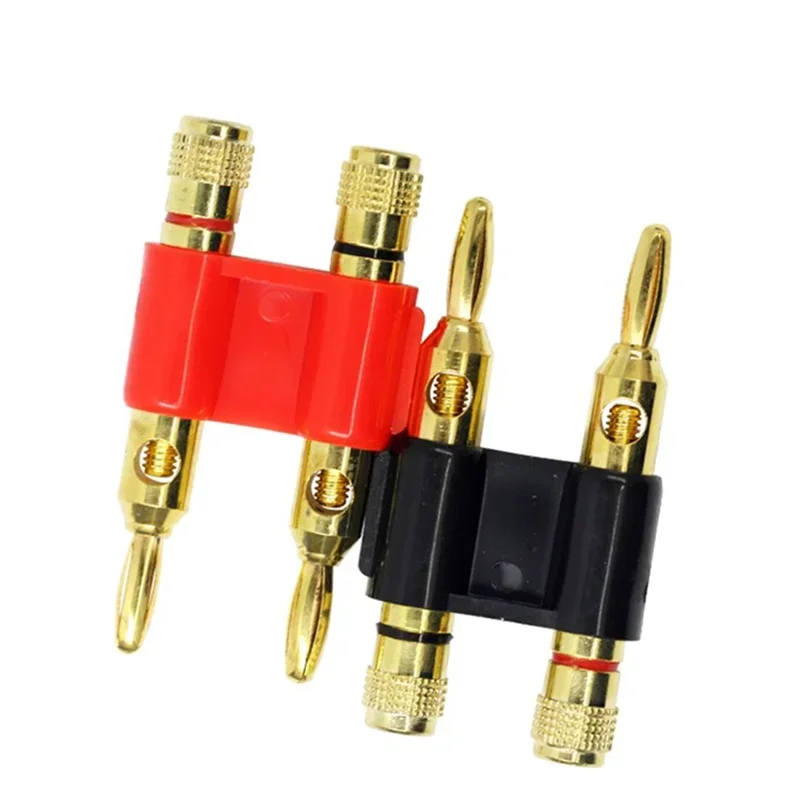 8/40/200PCS 4MM Double Row Banana Plug Connector Speaker Amplifier Plug Jack Twin Banana Terminal Couple Adapter