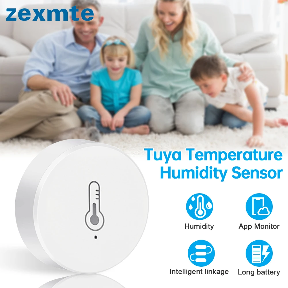 

Zexmte Zigbee Humidity Sensor Temperature Tuya APP Remote Monitor Hygrometer Thermometer Detector Via Alexa Google Assistant