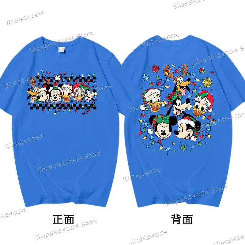 كارتون عيد الميلاد جوفي دونالد داك ميني ميكي بلوتو تي شيرت خمر النساء الرجال القطن المحملة