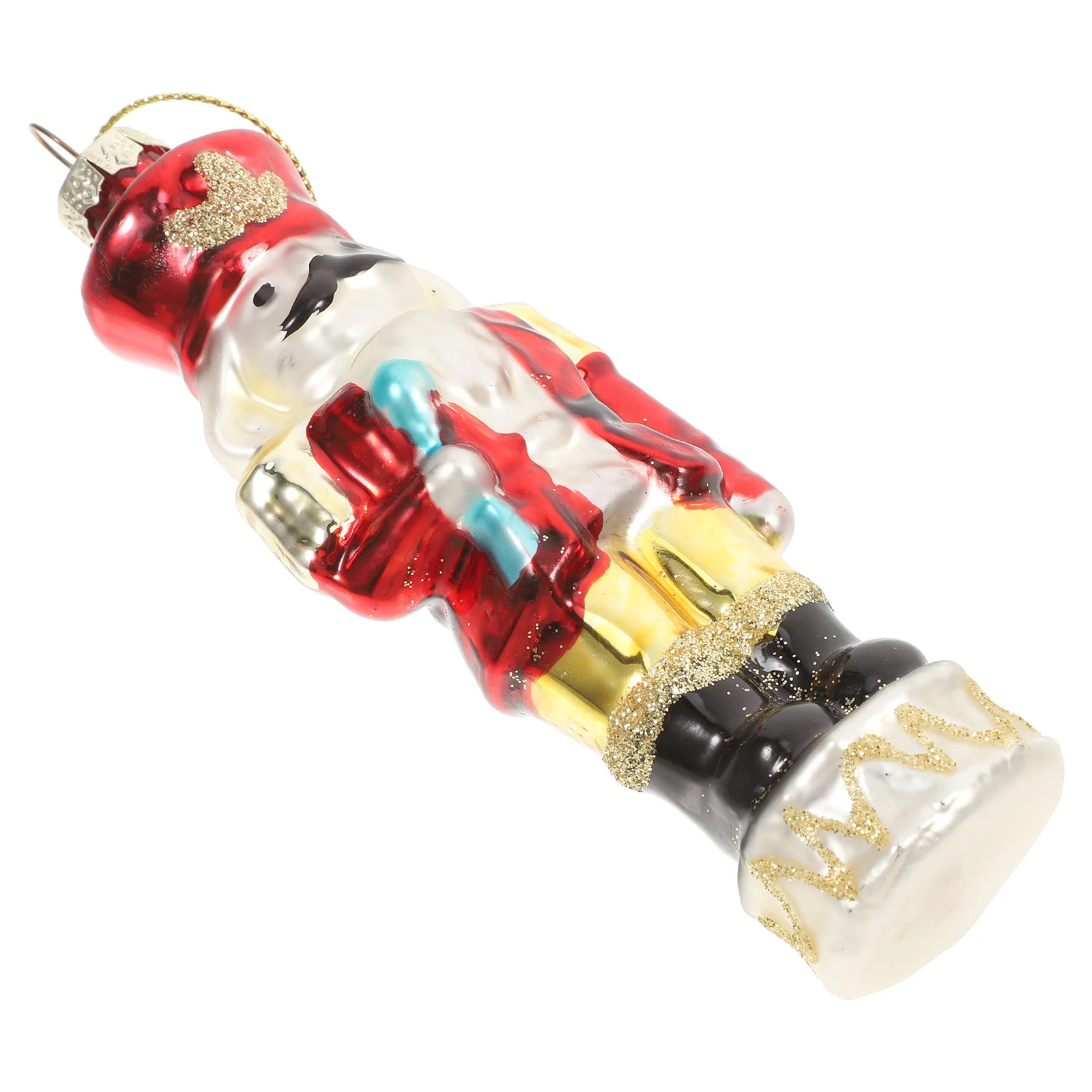 

Holiday Glass Nutcracker Soldier Ornament Christmas Decor Hanging Tree Decoration Sturdy Easy Clean Indoor Outdoor Display