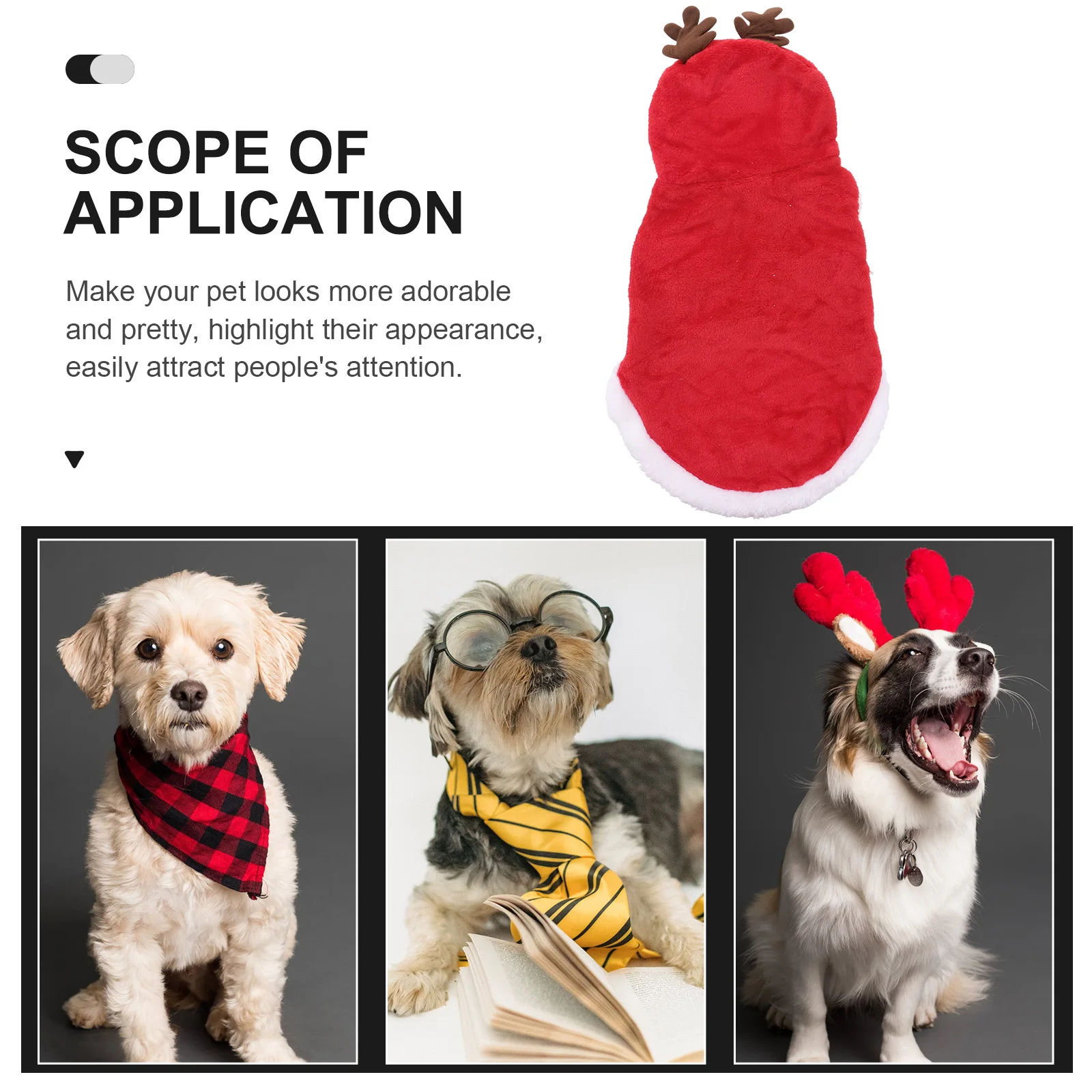 

Christmas Pet Dog Flannel Costume Warm Elk Pattern Coat Xl Size Party Photo Shoots Christmas Pet Dog Clothes Puppy Hooded Coat