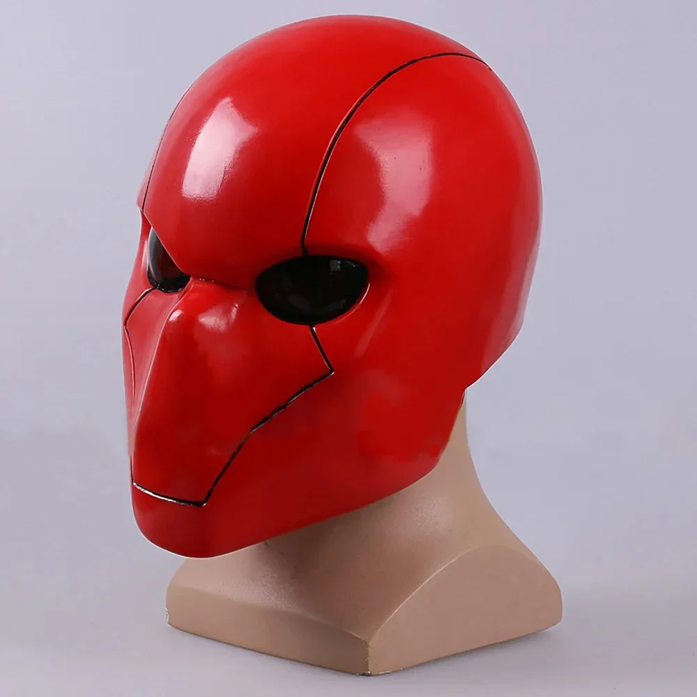 Capacetes de cosplay de super-heróis, capacete com capuz vermelho de pvc rígido para homens adultos, máscaras faciais para festa de halloween, fantasia de carnaval, adereço