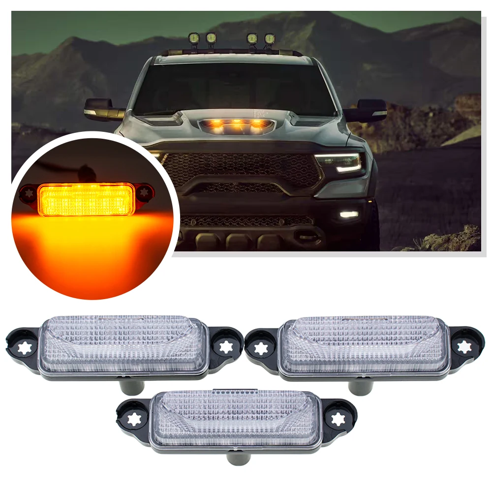 

3PCS LED Front Grille Light for Ram 1500 TRX Models Only 2021 2022 2023 -2025 Exterior Decorative accessories kit