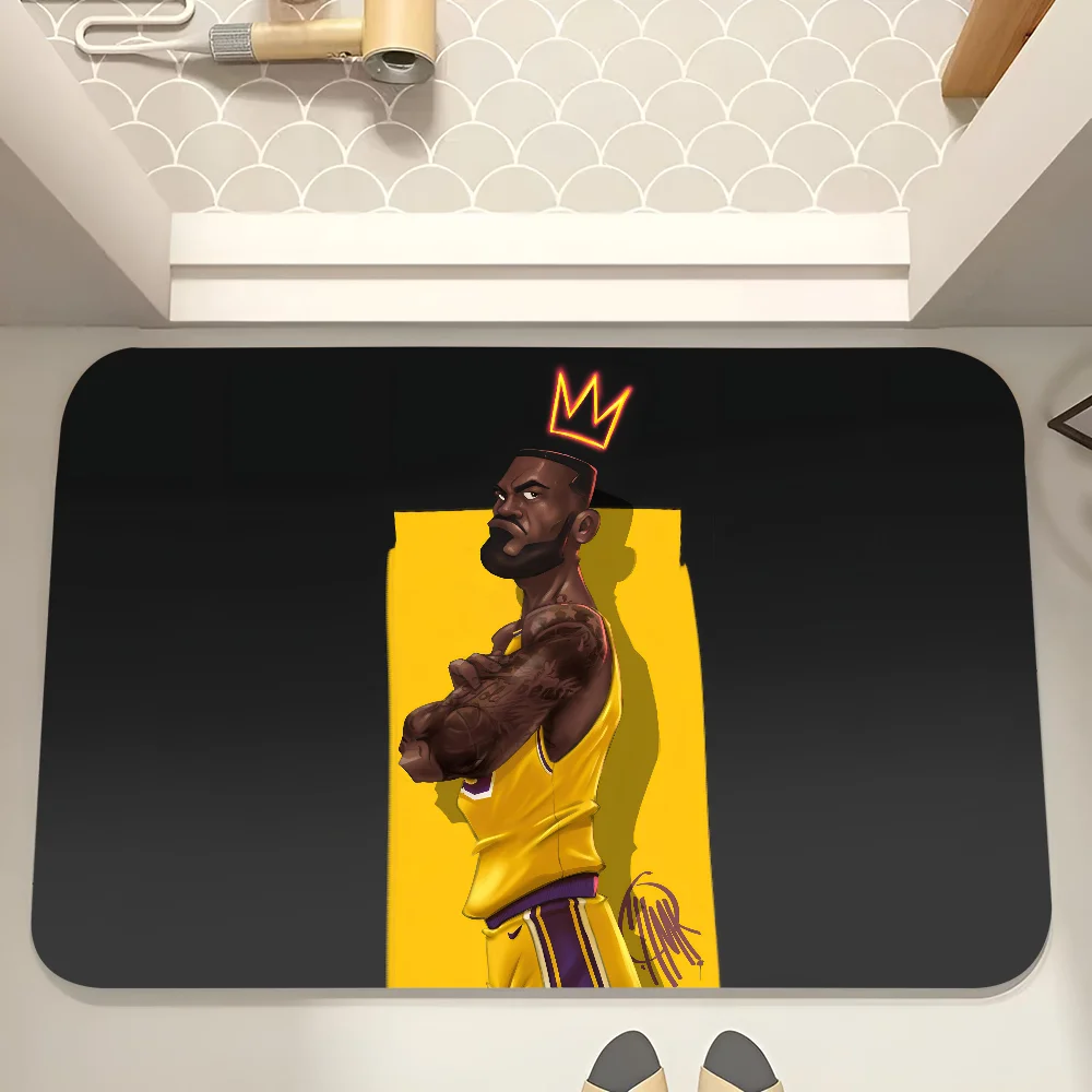 1pc World Famous NBA Player LeBron James. Anti-Slip Kitchen Bedroom Handmade Tufted Rug Carpet Living Room Entrance Rug