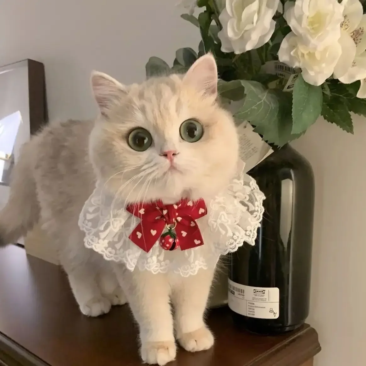 Parel Hond Halsband Juwelen Zijden Bruiloft Kat Puppy Lint Sjaal Hanger Huisdier Strikken Ketting Satijnen Nieuwe Kitten Accessoires Bowtie Cadeau