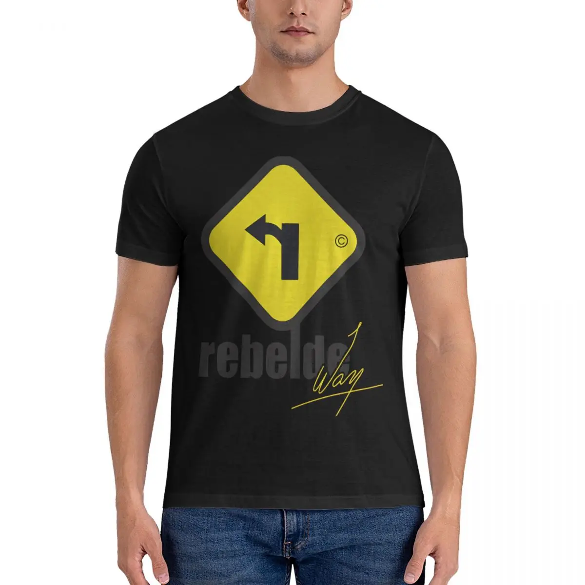 Way T-Shirt for Men Rebelde Vintage Pure Cotton Tee Shirt Round Collar Short Sleeve T Shirt Birthday Present Clothing