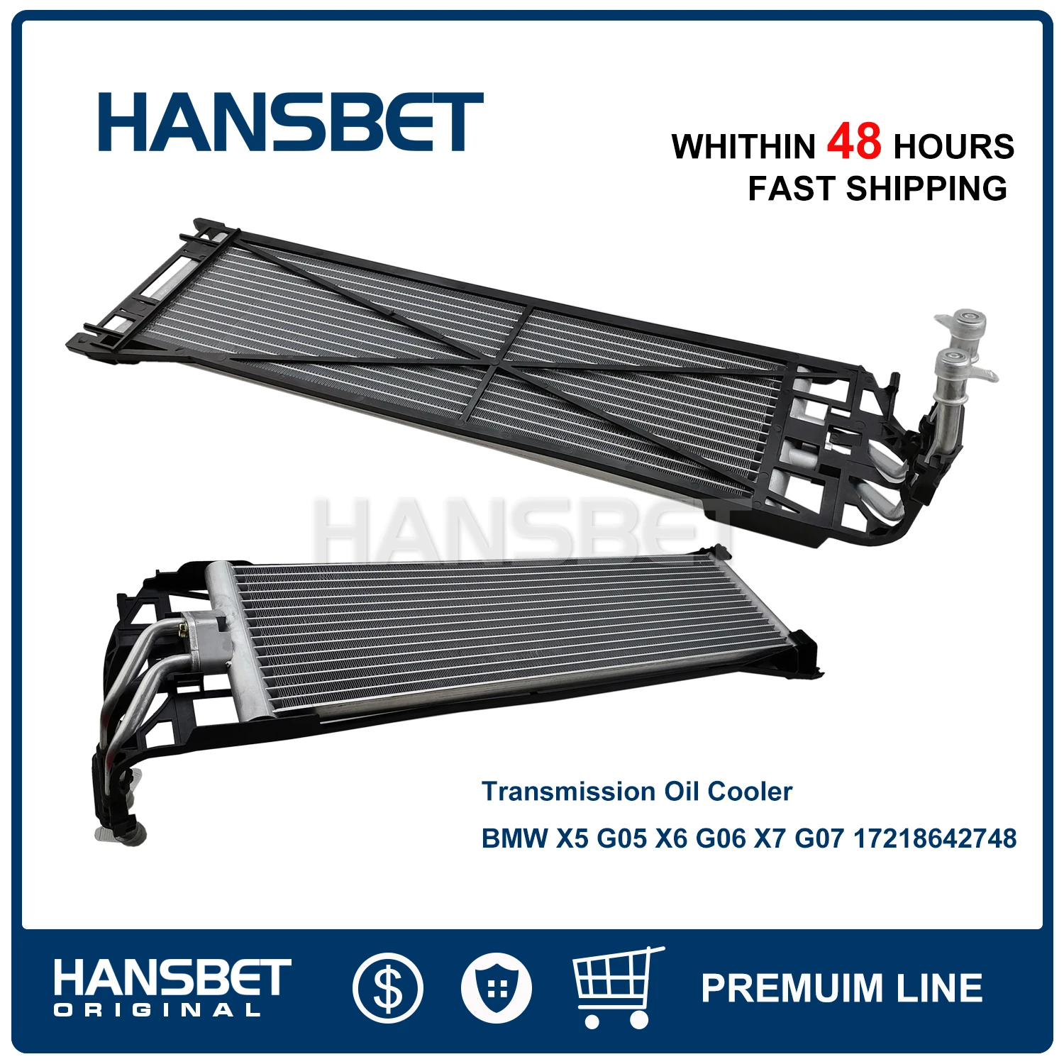 Transmission oil cooler 17218642748 for BMW X5 G05  X5L G18 X6 G06 X7 G07 2017-2025 HANSBET