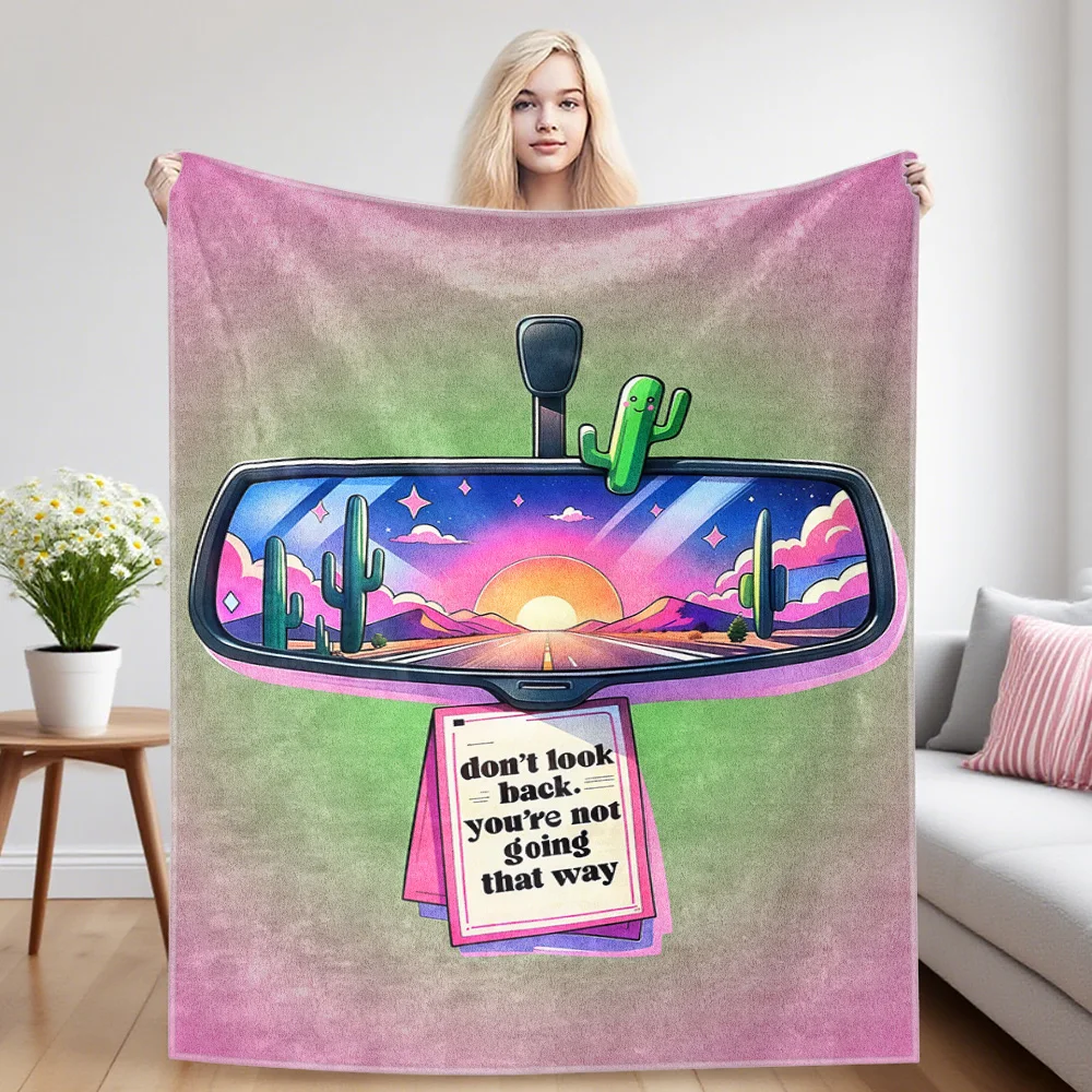 Forward Road Flannel Blanket Warm Soft Halloween Christmas Couch Warm Cozy Decorative Decor Gift for All Season