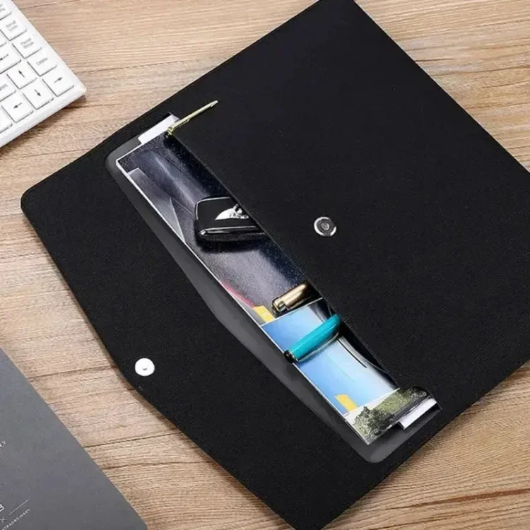 Business Multifunktionale Magnetische Ordner-Tasche mit Großer Kapazität A4 Leder-Aktenmappe Büro-Aufbewahrung Dokumententasche – Detail 3