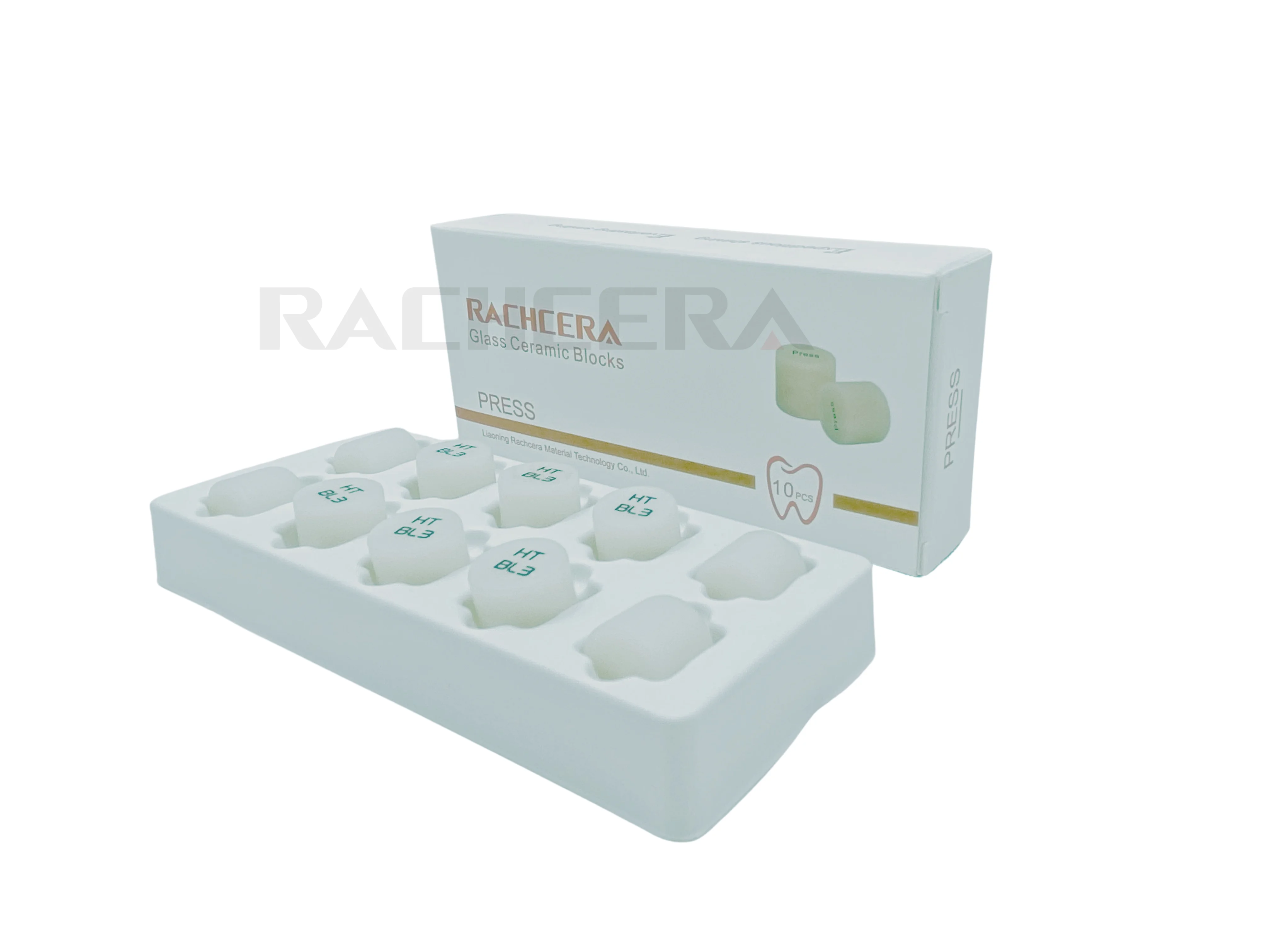 Rachcera High biomimetik Dental Lithium disilikasi Ingots 10 buah/box bahan restorasi gigi HT/LT/MO