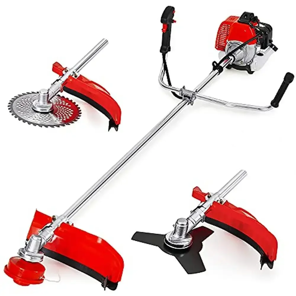 

Powerful 42.7cc Gas String Trimmer 3-in-1 Tool 18" Cutting Path Brush Cutter & Weed Eater Quick Start Engine Thicker Line