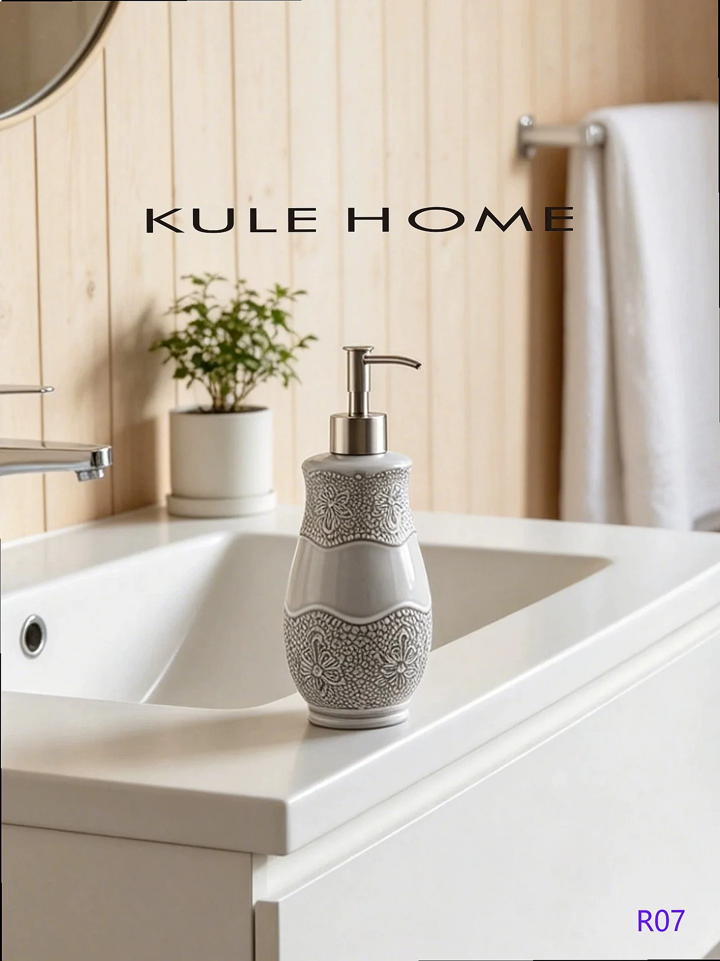 Luxury Ceramic Soap Dispenser Shampoo Body Wash Pump Bottle for Hotel