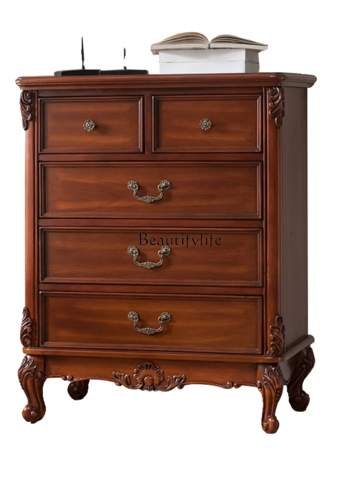 

American-Style Solid Wood Locker Living Room Bedroom Drawer European-Style Retro Wall Curio Cabinet