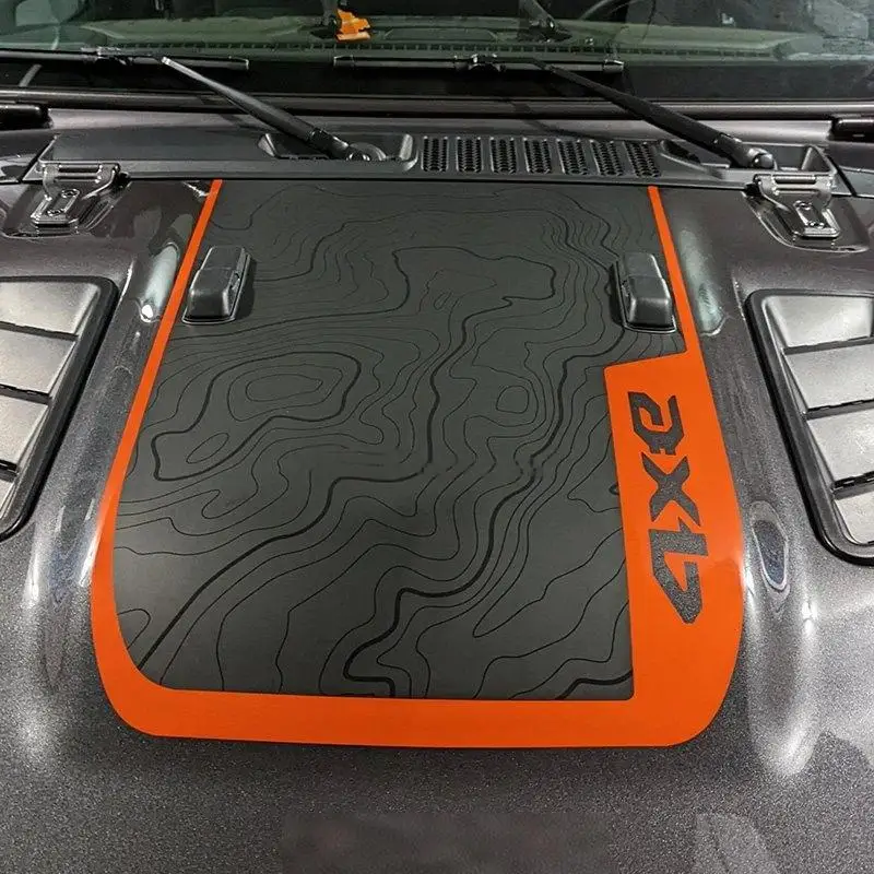 Car Hood Sticker Decal for Jeep Wrangler JL 4xe, Personalized Body Side Stripe Graphics, Exterior Decoration Wrap