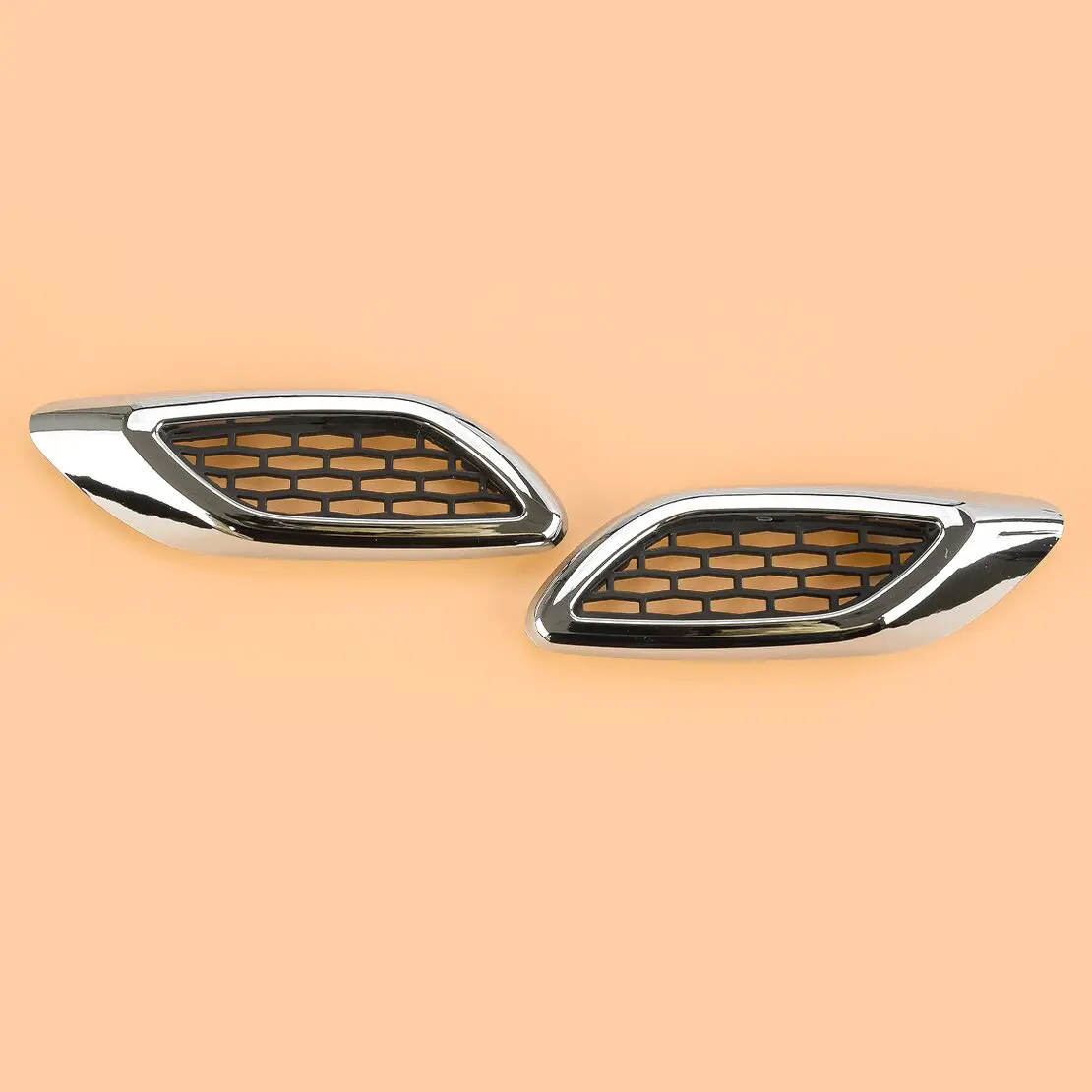 

670139652 670065951 1 Pair Chrome Left Right Side Fender Air Vent Outlet Cover Trim fit for Maserati Levante