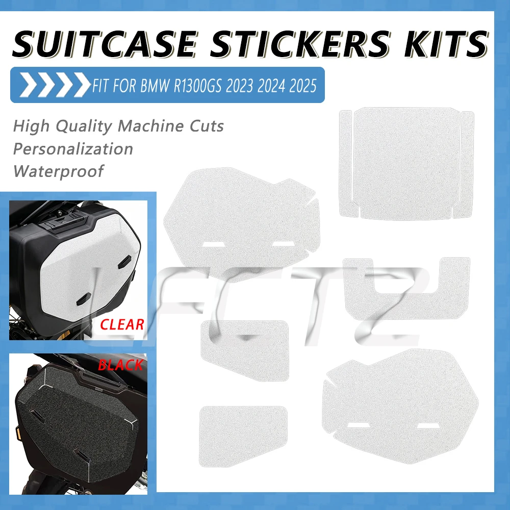 Fit for R1300GS R 1300 GS 1300GS 2023-2025 Black/Clear Anti-Slip Motorcycle Suitcase Protection Stickers Kit Waterproof Decals