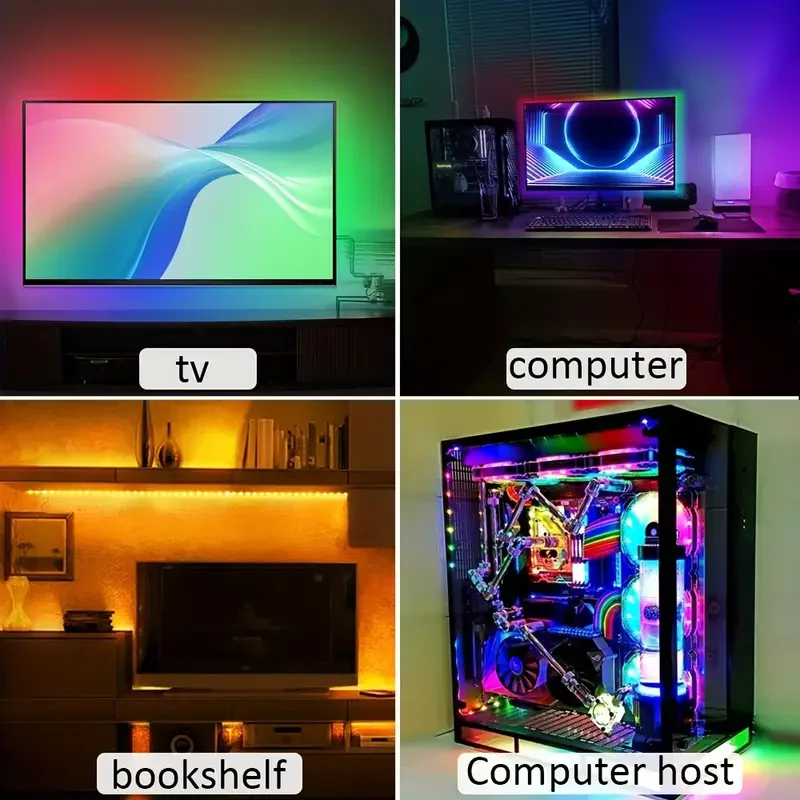 USB 5V LED Strip Lights APP Control Color Changing 5050 RGB Led Light Flexible Lamp Tape 44-Key Remote TV BackLight Decoration