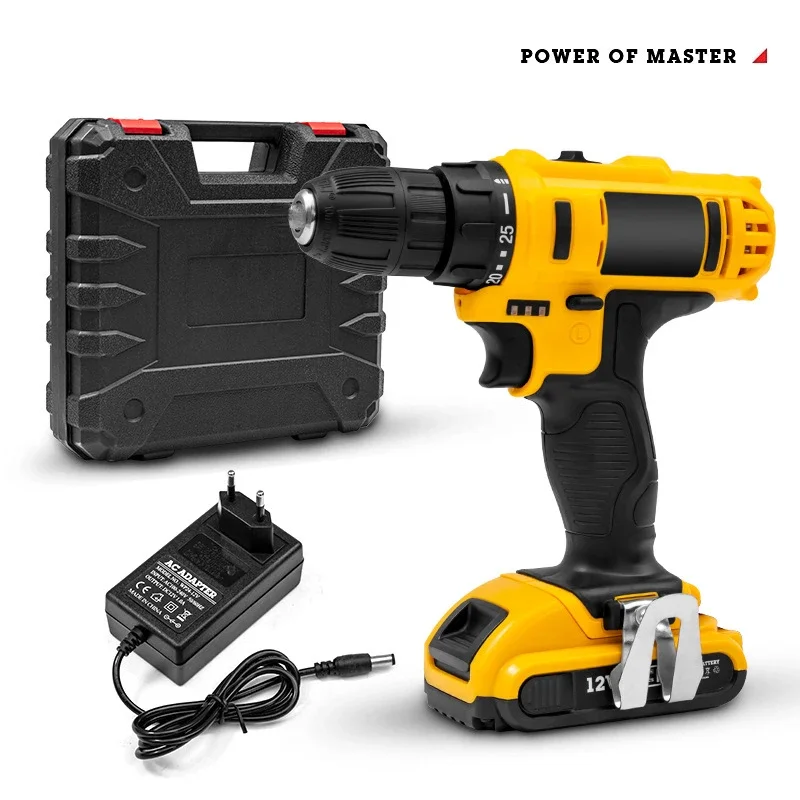 12V 16.8V 21V Cordless Electric Drill Hand Charging Drill Wireless Electric Screwdriver Home Impact Drill Lithium Power Tools