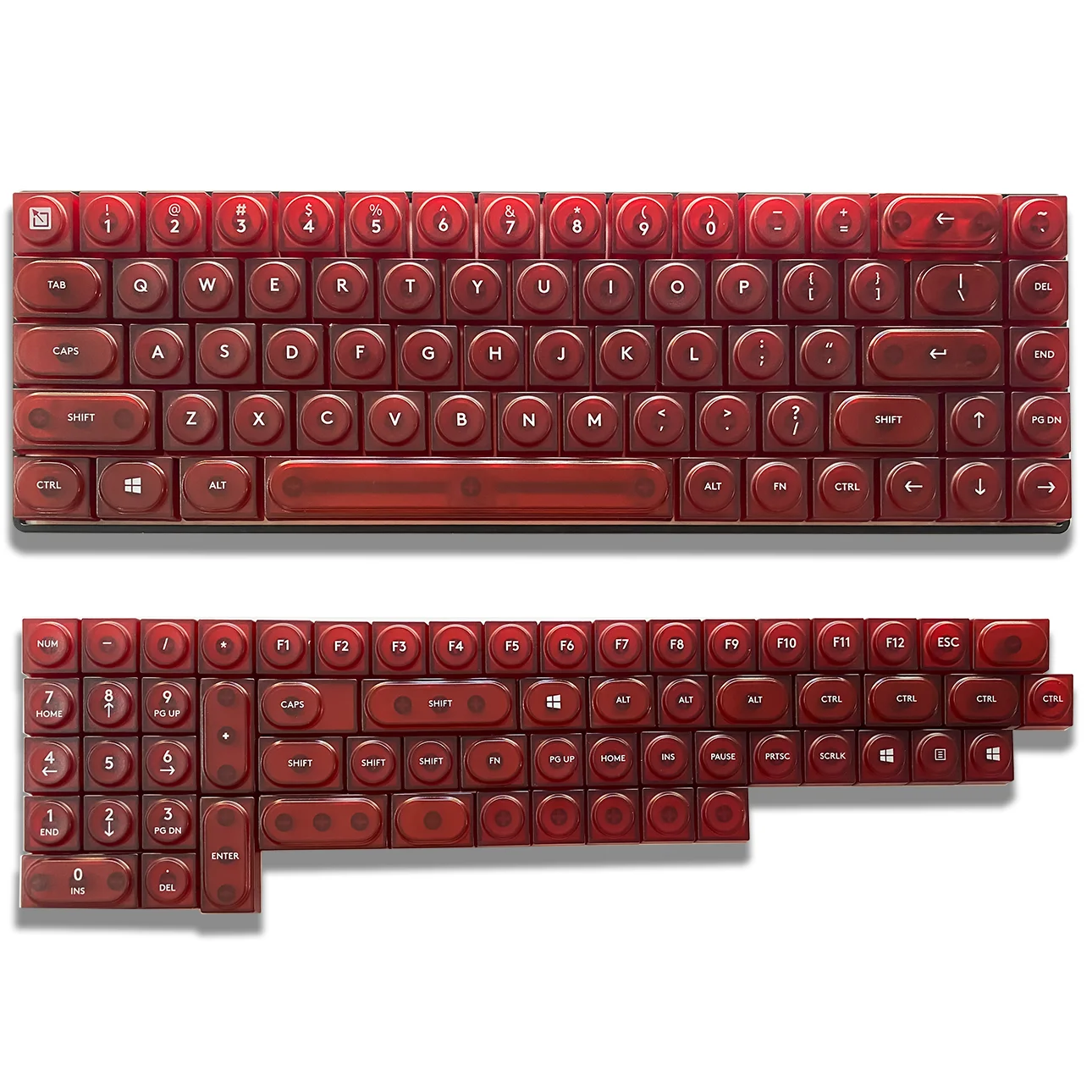 DOYS Transparent PC Keycaps,126 Keys Shine Through Custom Keycaps for Cherry Gateron Mx Switches Mechanical Keyboard