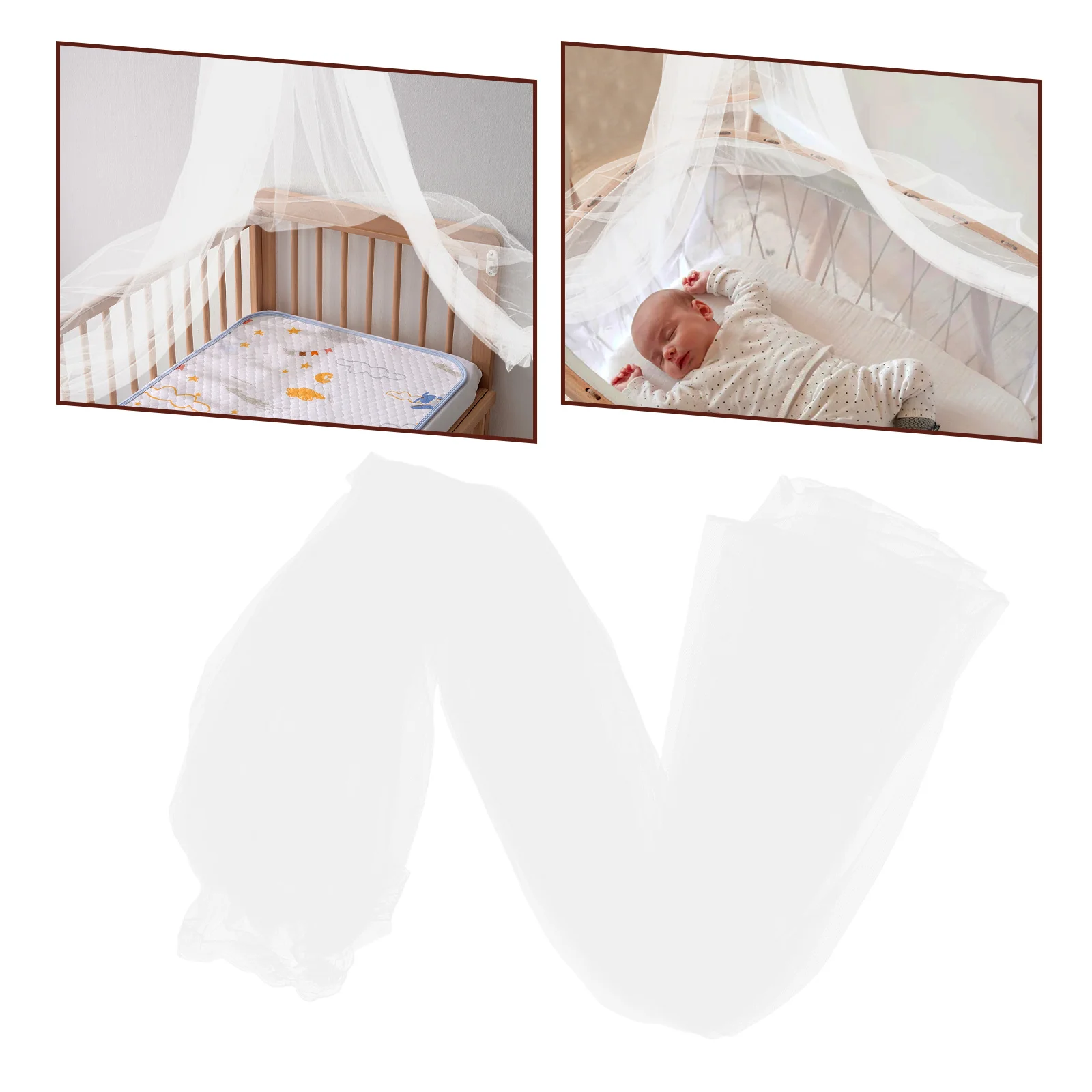 Baby Bed Mosquito Net White Universal Fit Breathable Mesh for Nursery Travel Outdoor Use Safety Design Comfortable Sleeping