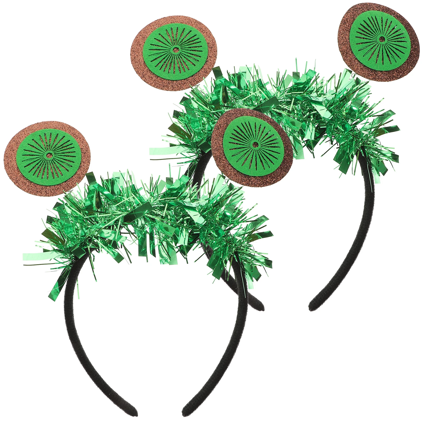 

2pcs Shaped Creative Hair Hoop Green Party Gathering Performance Decor Felt Fabric Comfortable Accessory For Girls Women