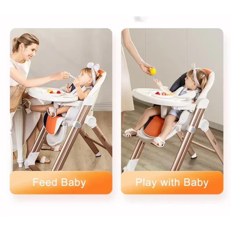 Opvouwbare multifunctionele kinderstoel Babyvoeding Eten Kinderstoel Kinderstoel Eetkamerstoel voor baby's Dineren met wielen