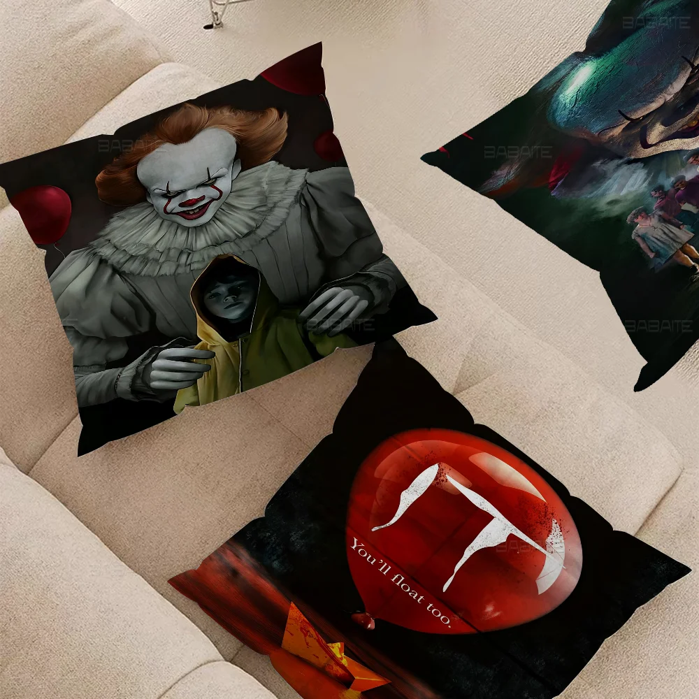 Hot Pennywise Clown Float It Horror Pillow Gift Home Office Decoration Bedroom Sofa Car Cushion Cover Case 45x45